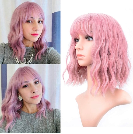 Pink bob wigs uk cheap