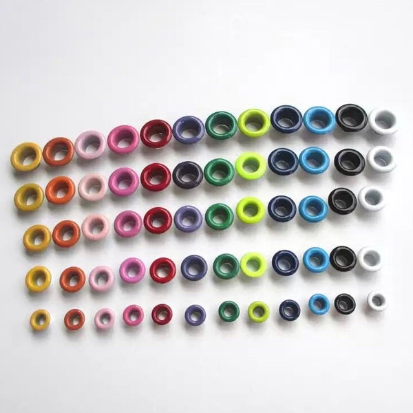 Colored Eyelets - 4mm Eyelets for leather, clothing, crafts, and embellishments -7