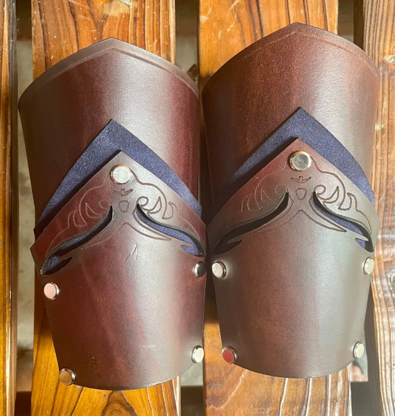 Medieval Viking Bracers Armor Cuff With Lacing Bracers Warrior
