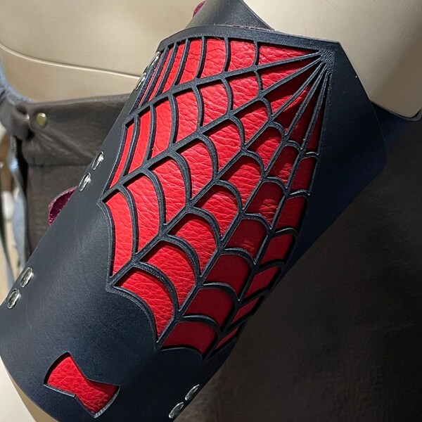 Spider web bracers- Stacked bracers- Black Widow Bracers