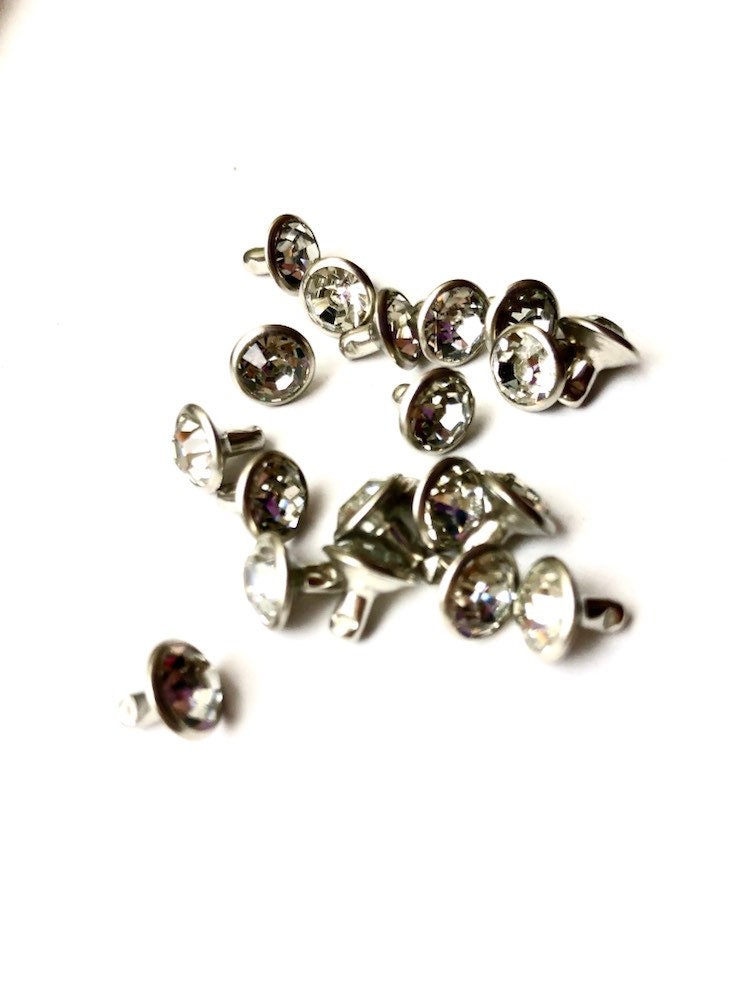 Clear Crystal Rivets 20ct Rhinestone Rivets Bulk Gemstone - Etsy