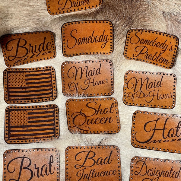 Custom Leather Patches- personalized leather patch- Sew on leather patch