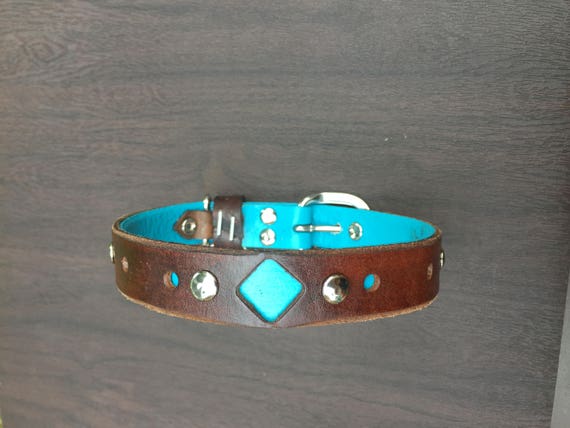 Etsy dog top collars leather