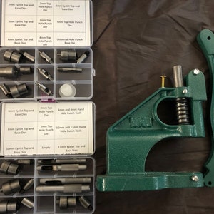 3200pc Eyelet/Grommet Press Kit with 12 Sizes of Dies, Eyelets, and Hole Punch  -P