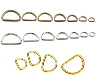 29mm 1.1/8" Unwelded/Non-welded D Dee Rings Nickel Nickle Plate Ring Bag Belt