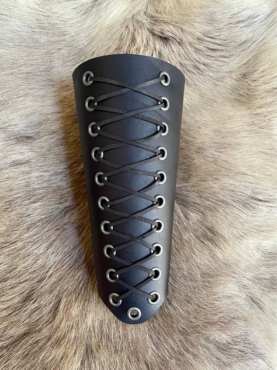 Genuine Leather Studded Medieval Bracer Pair Gauntlet Arm Guard