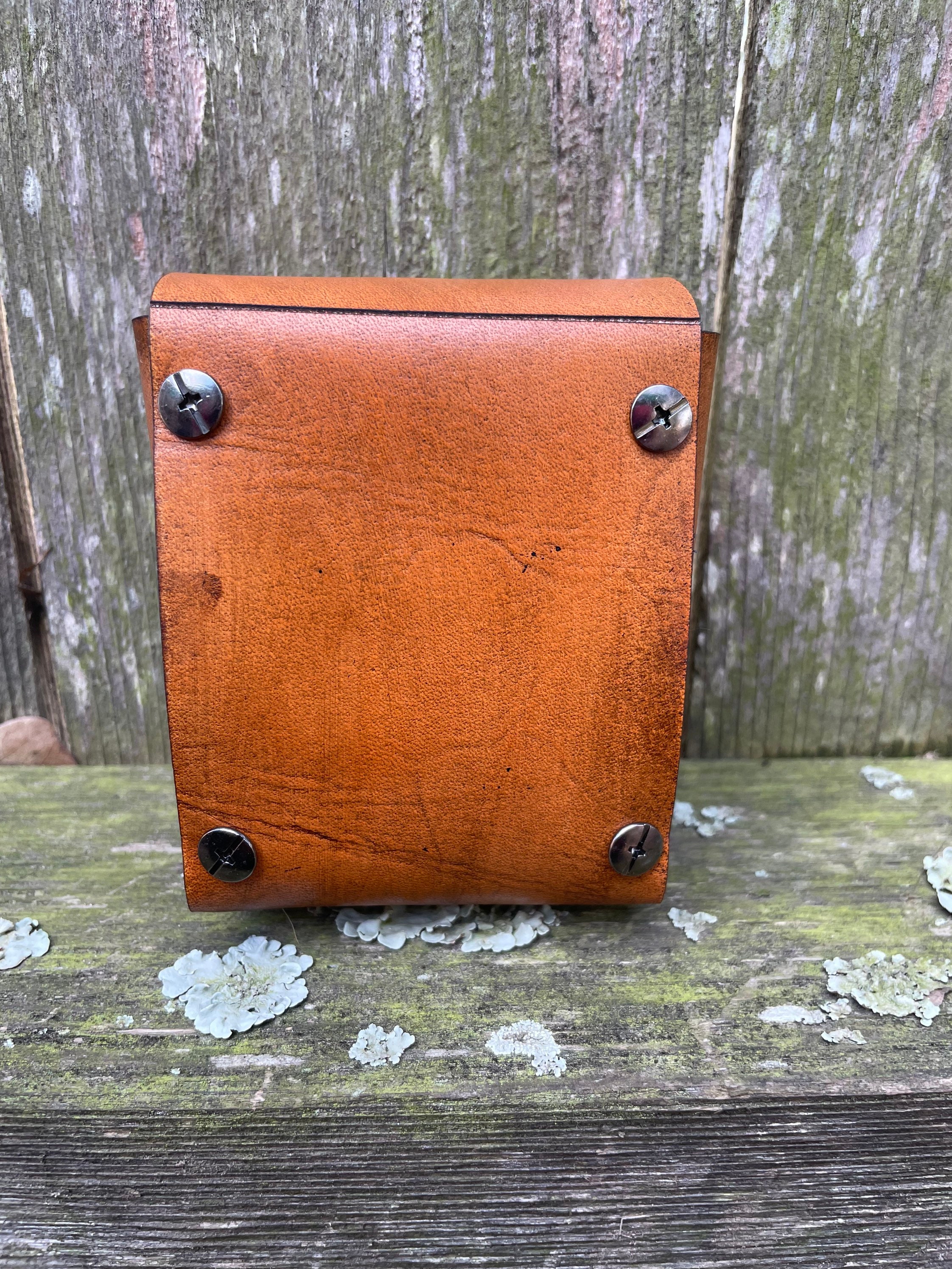 Deck Box Leather Deck Box With Real Crystal Stone Cabochon Etsy