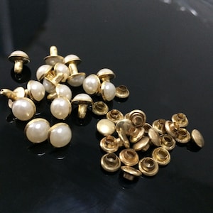 Pearl Rivets - Gold Post Rivets -Specialty Rivets for Leather, Garments, and More -Wholesale prices at retail quantities, shipped in USA! -P