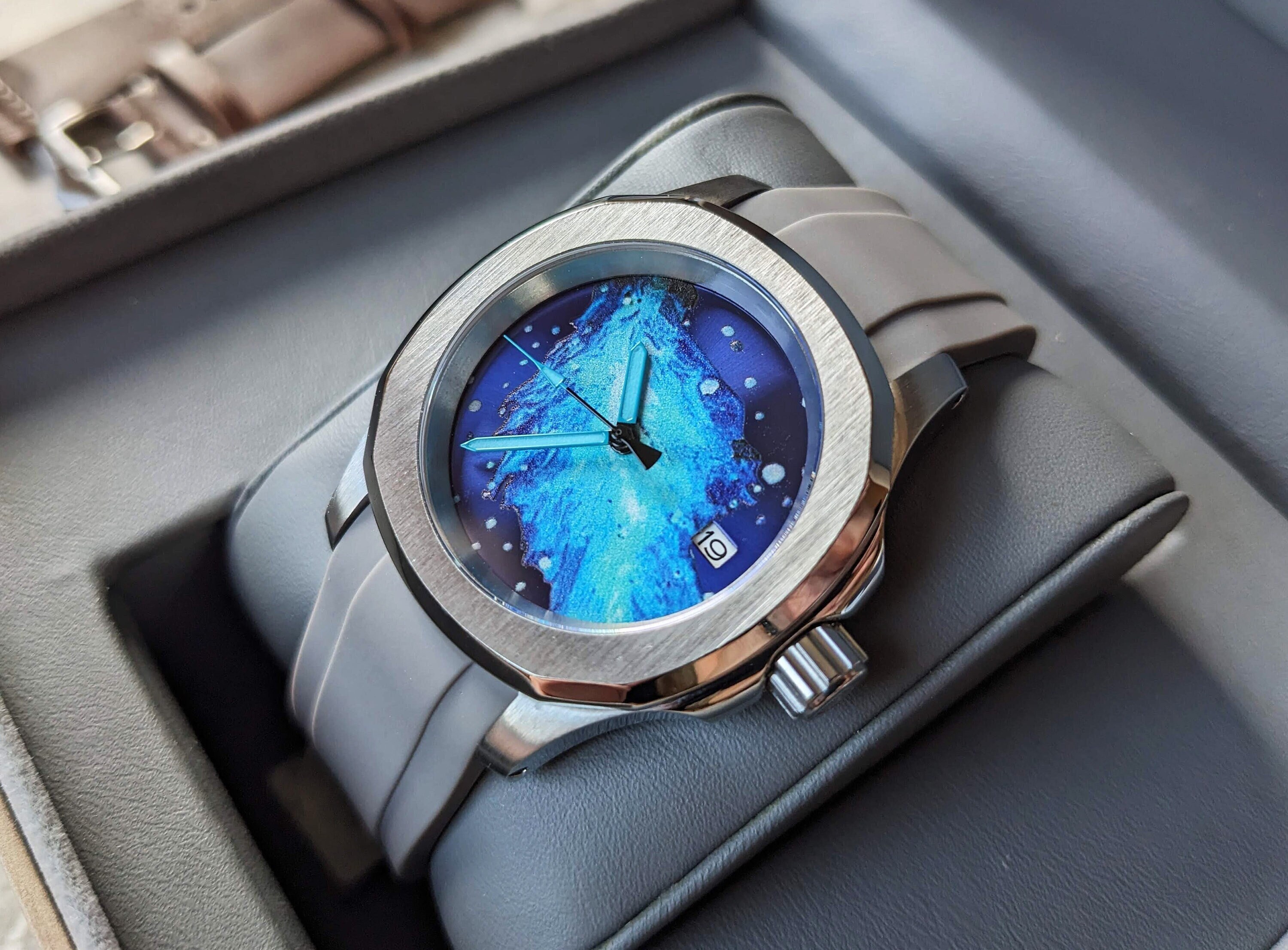 Custom Seikonaut Mod Blue Space Dial Watch Mod Seiko NH35 Movement