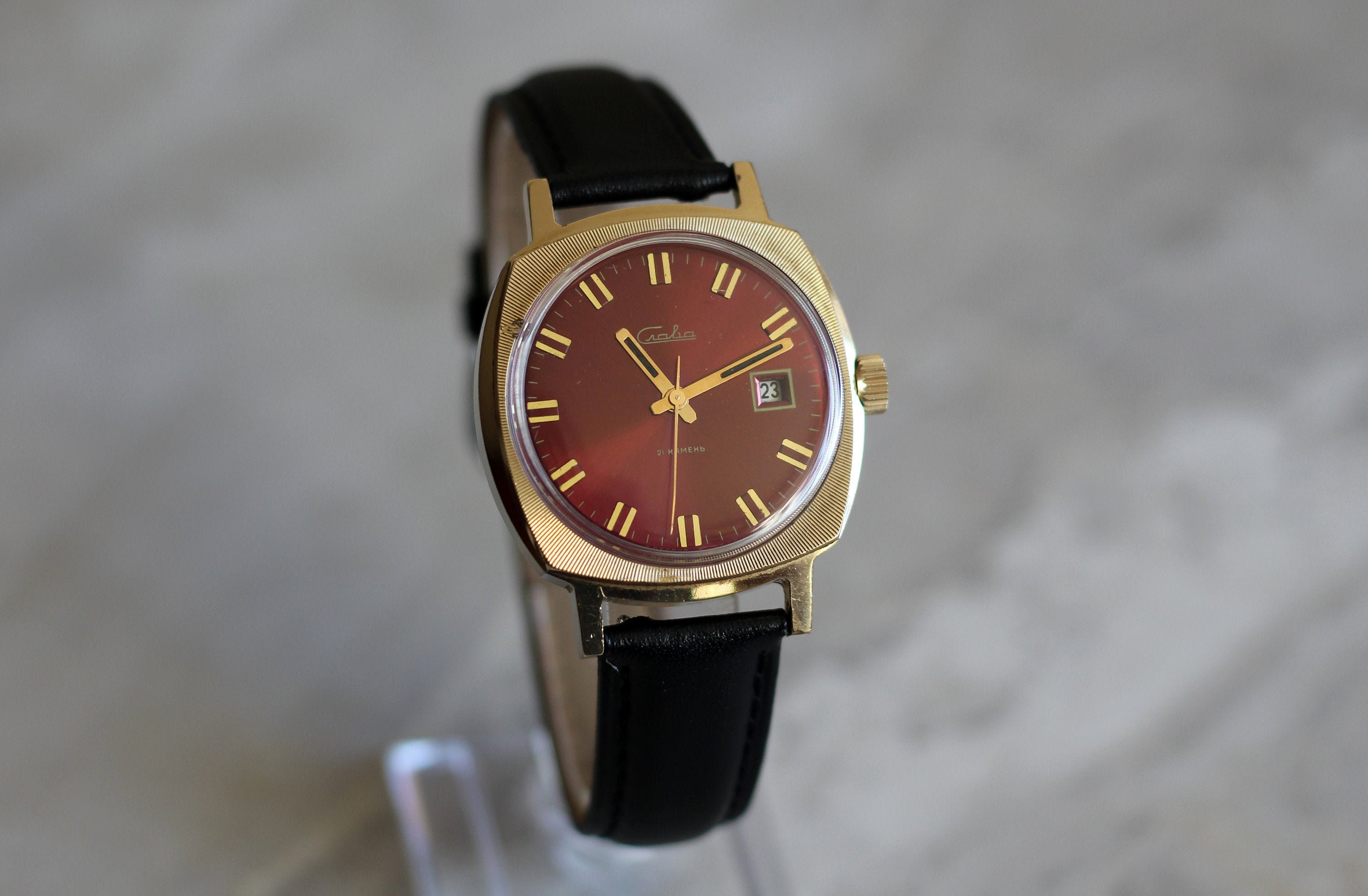 Vintage Mechanical Watch ''slava Gold Plated - Etsy