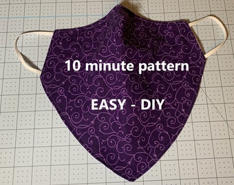 Face Mask Pattern EASY Face Mask Scarf Pattern - Comfortable Bandana scarf mask