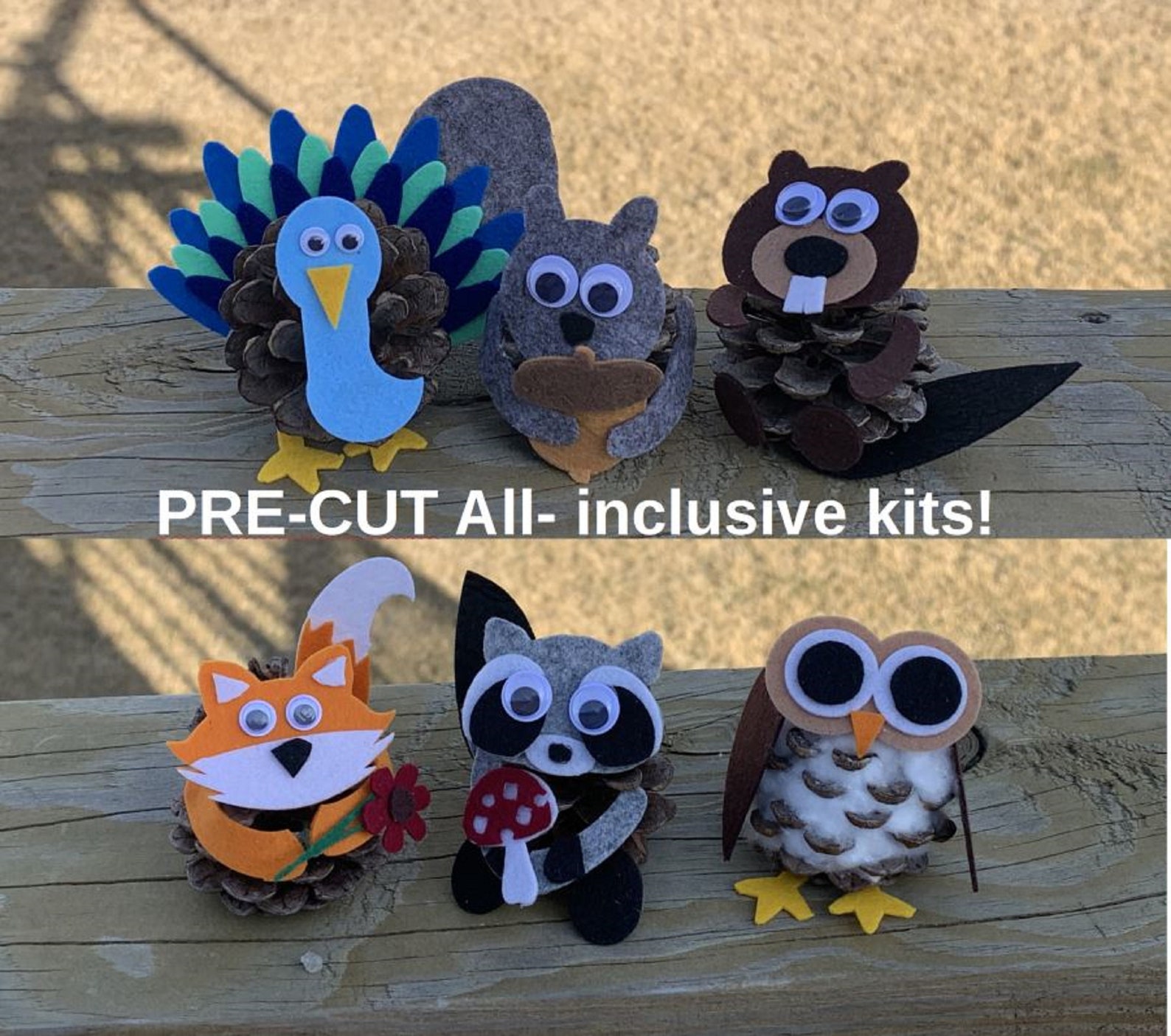 PRECUT Felt Pine Cone Craft Kits for Kids. Glue Dots Etsy