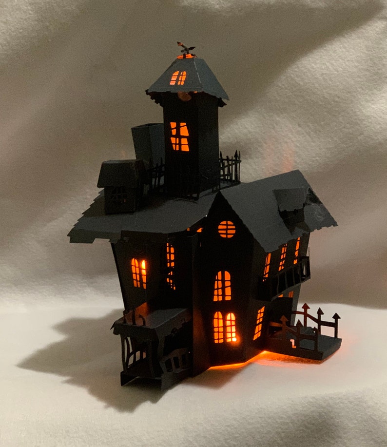 You CAN make this awesome pre cut 3D Halloween Haunted House Etsy