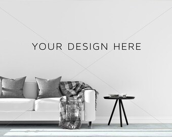 Download Free Blank Wall Mockup/Styled Stock Photography/Mock-up/ Sofa mockup/Couch Mock up/Scandinavian/Poster Mockup/ Print Background/Modern Mockup PSD Template