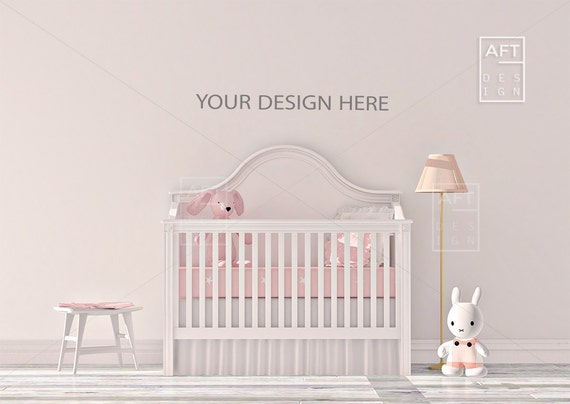 Blank Wall Mock up /Nursery Styled Stock Photography/Baby Girl