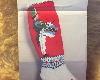 Vintage HTF Bernat Christmas Heirloom Knit Knitted 19" Stocking #W00622 Drummer *Pattern & Instructions ONLY*