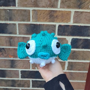 Hand-Knit Pufferfish Plushie: Marine Biology Gift