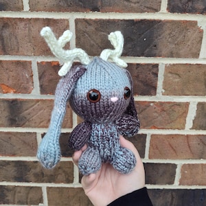 Handmade Jackalope Plush: Floppy-Eared Bunny Stuffed Animal