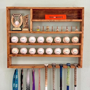 Baseball, Ring, Medal and Small Trophy Display/Shelf