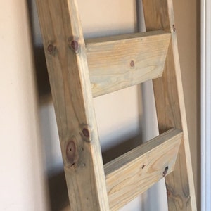 5 ft Blanket Ladder, Quilt Ladder, Wood Ladder, Blanket organizer, Quilt organizer, Rustic Decor, Farmhouse, Rustic Ladder, Shabby Chic Deco image 6