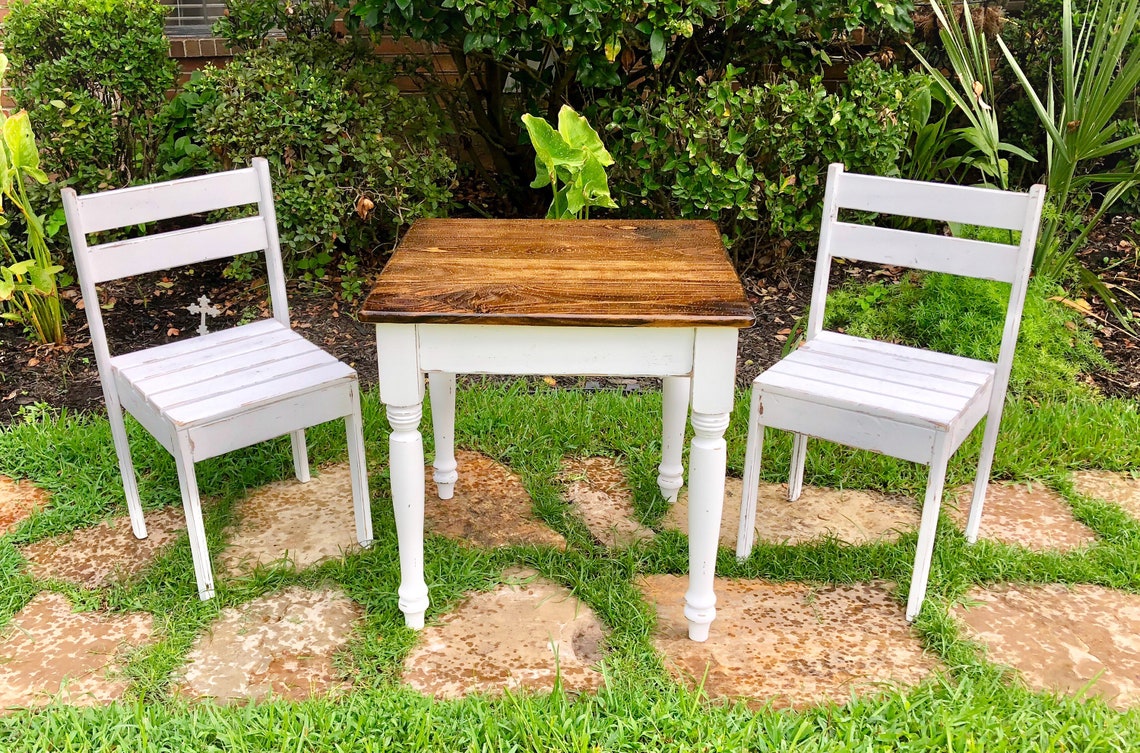 22x22x22 Childrens Table With Chairs Etsy