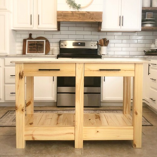 Farmhouse Kitchen Island Chunky Legs Etsy