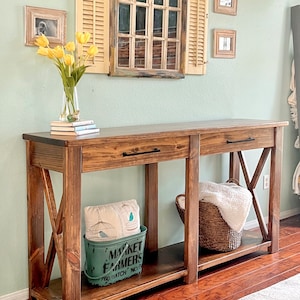 Solid Wood Console with Drawers