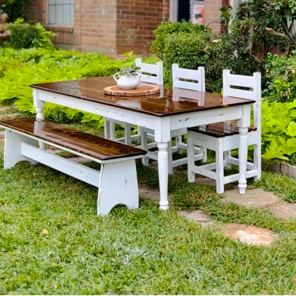 Farmhouse Table and Chairs Etsy