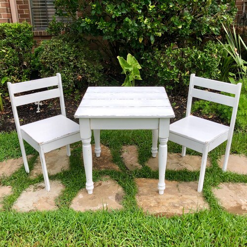 22x22x22 Childrens Table With Chairs Etsy
