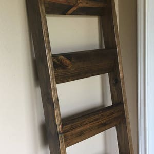 5 ft Blanket Ladder, Quilt Ladder, Wood Ladder, Blanket organizer, Quilt organizer, Rustic Decor, Farmhouse, Rustic Ladder, Shabby Chic Deco image 5