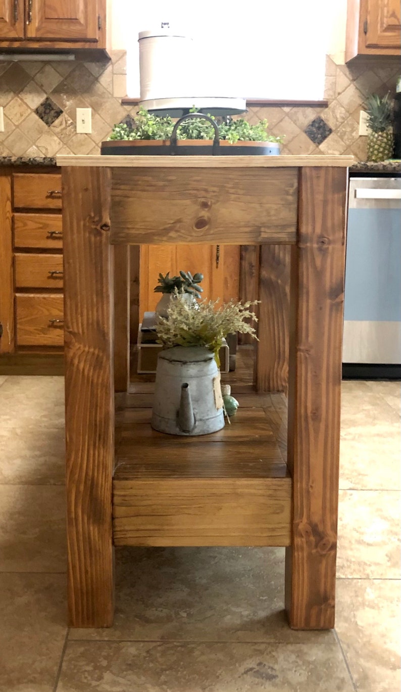 Farmhouse Kitchen Island Chunky Legs Etsy