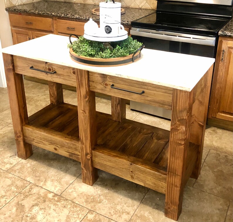 Farmhouse Kitchen Island Chunky Legs Etsy