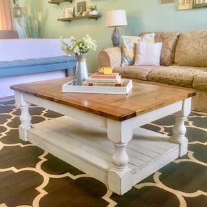 Shanty Coffee Table with Planked Lower Shelf-No Bun Feet