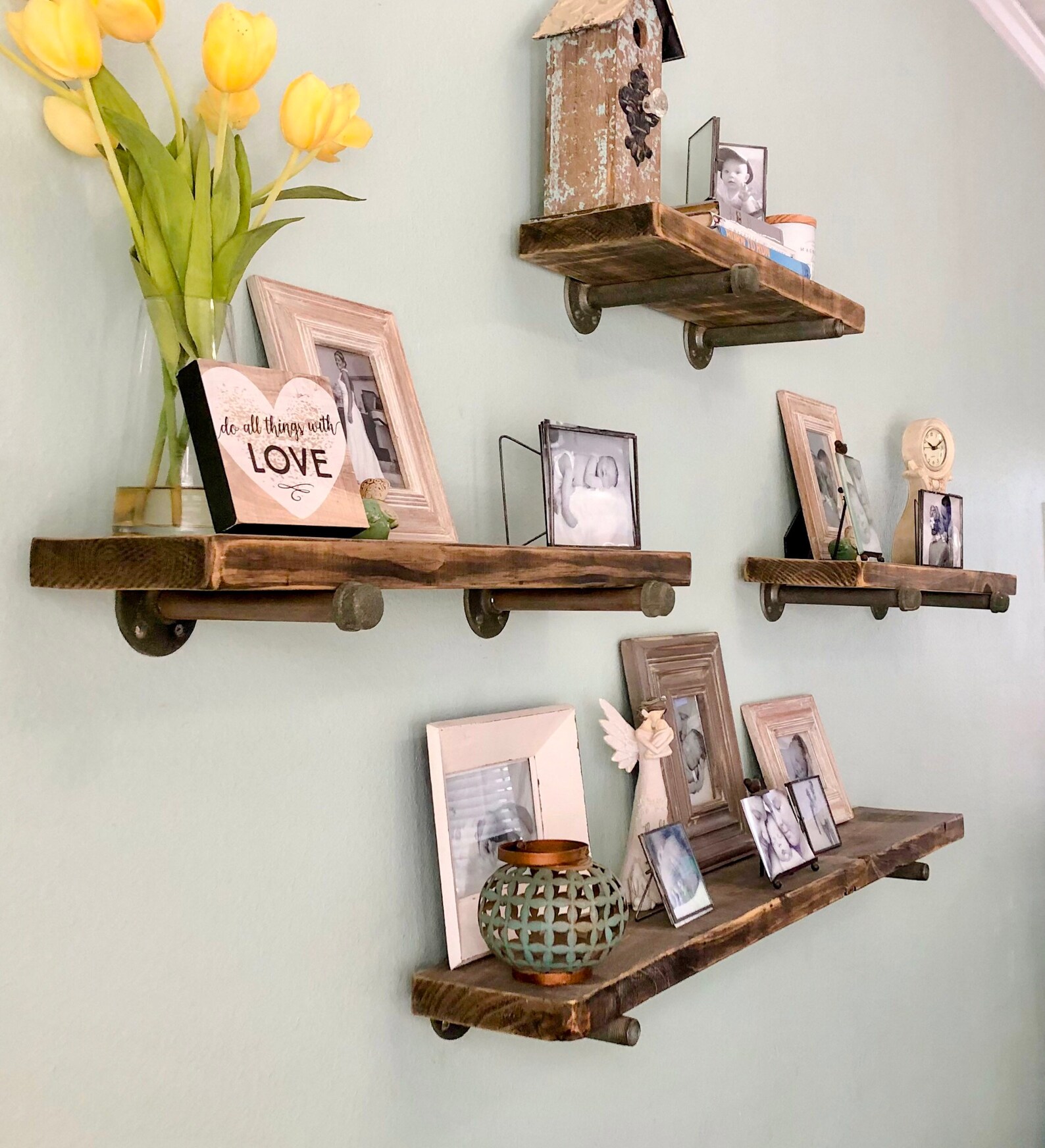 50. In. Industrial Pipe Shelf Etsy