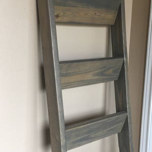 5 ft Blanket Ladder, Quilt Ladder, Wood Ladder, Blanket organizer, Quilt organizer, Rustic Decor, Farmhouse, Rustic Ladder, Shabby Chic Deco image 9