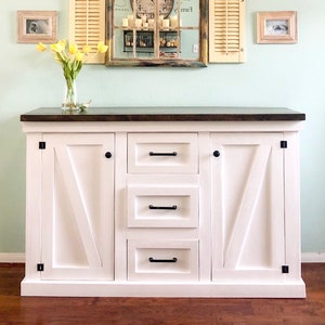 Farmhouse Console with three drawers and storage
