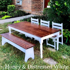61 in. Kids Farmhouse Table with chairs and/or bench image 3