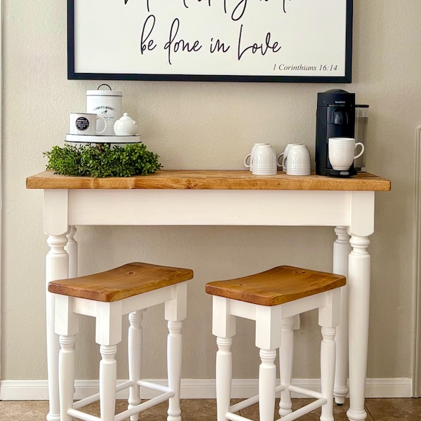 Saddle Seat Bar Stool with Farmhouse Leg - 22.5 in Tall