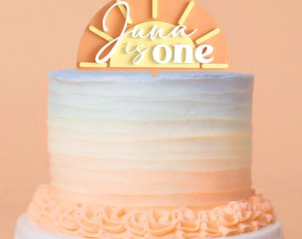 Personalised Sun Cake Topper / Sunny Cake Topper / Sunshine / Acrylic Cake Topper