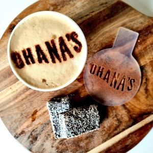 Coffee Stencil / Martini Glass Stencil / Branded Company Logo / Customised Coffee Stencils / Business Branding / Fun and Quirky Stencils