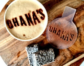 Coffee Stencil / Martini Glass Stencil / Branded Company Logo / Customised Coffee Stencils / Business Branding / Fun and Quirky Stencils