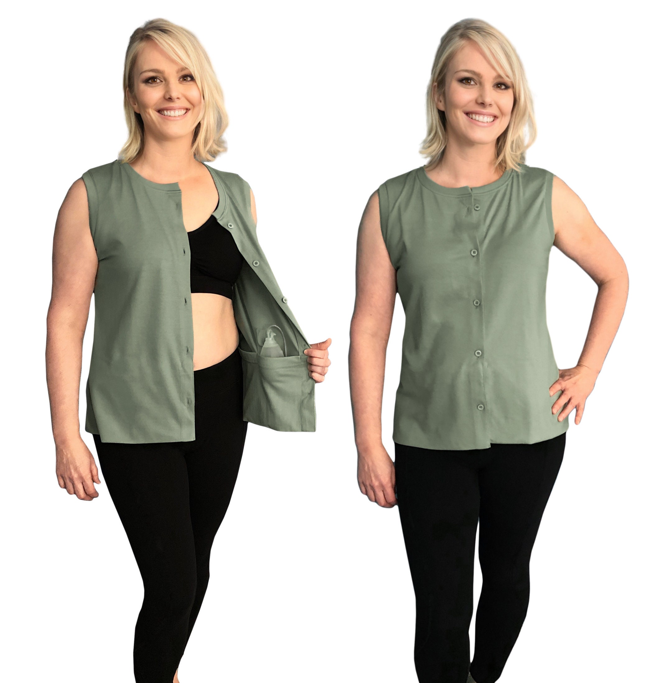 Post Mastectomy Camisole with Inner Drain Pockets