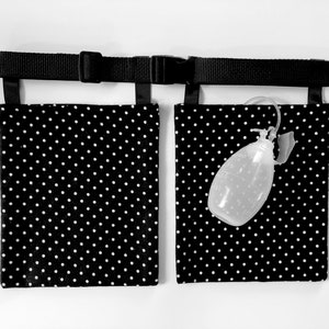CINTURÓN DE DRENAJE con bolsillos para cirugía de mastectomía JP Soporte de drenaje reconstrucción mamaria o cáncer Belt/Black Polka Dot