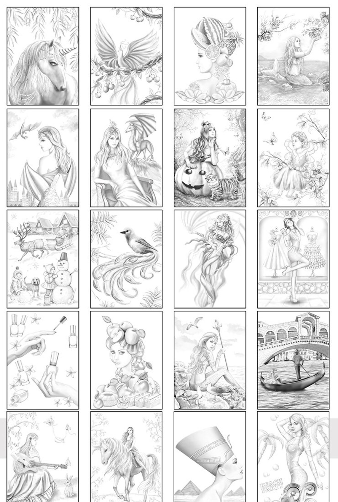 PDF coloring book 100 BEST GRAYSCALE coloring pages by Alena Etsy