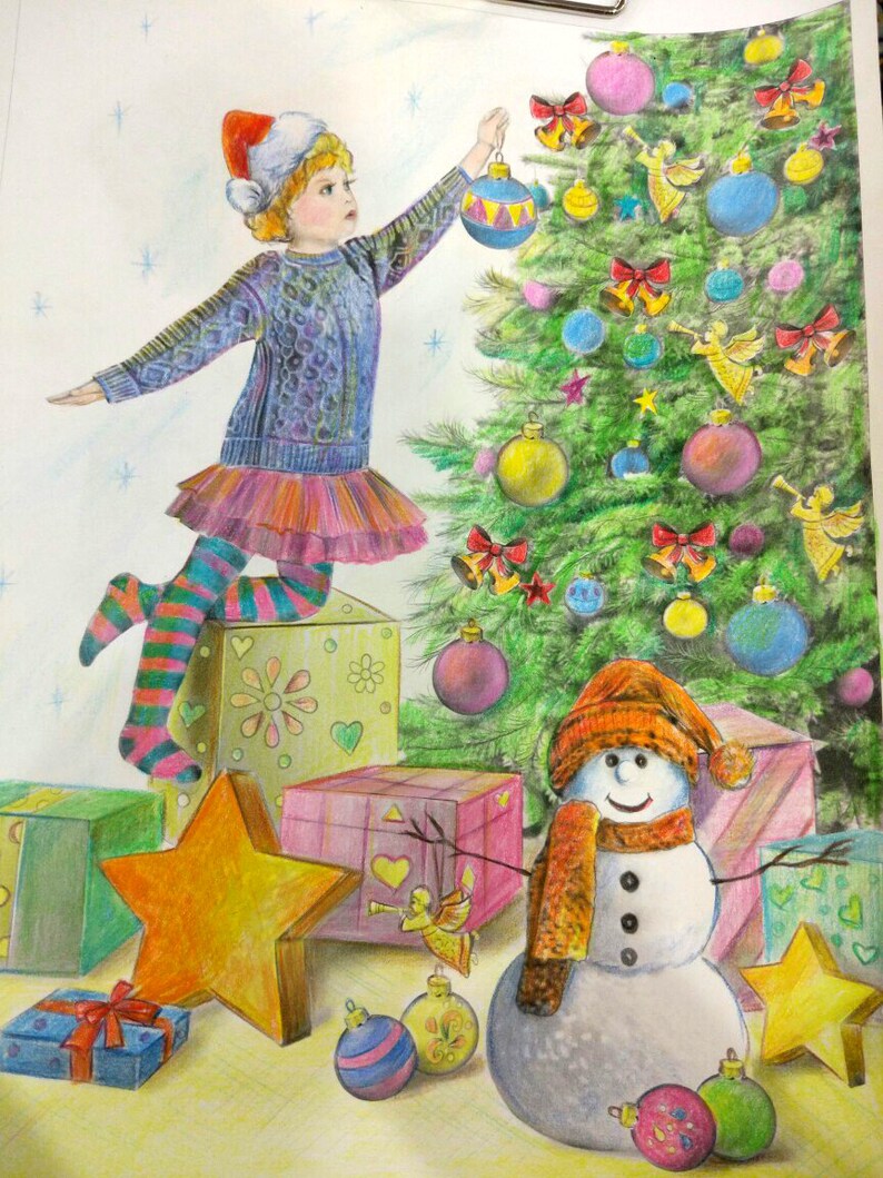 Download PDF coloring book Winter Wonderland. Grayscale & Line art | Etsy