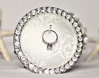 Ring Holder, Wedding Ring Holder, Engagement Ring Holder, Sparkly Ring Holder, Engagement Gift, Wedding Gift, Ring Holder Frame, Engagement