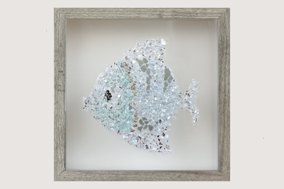 Maine Beach D\u00e9cor Wall Art Coastal D\u00e9cor Nautical Gift Lobster Shadowbox Art Framed Sea Glass Art Lobstah Nautical D\u00e9cor