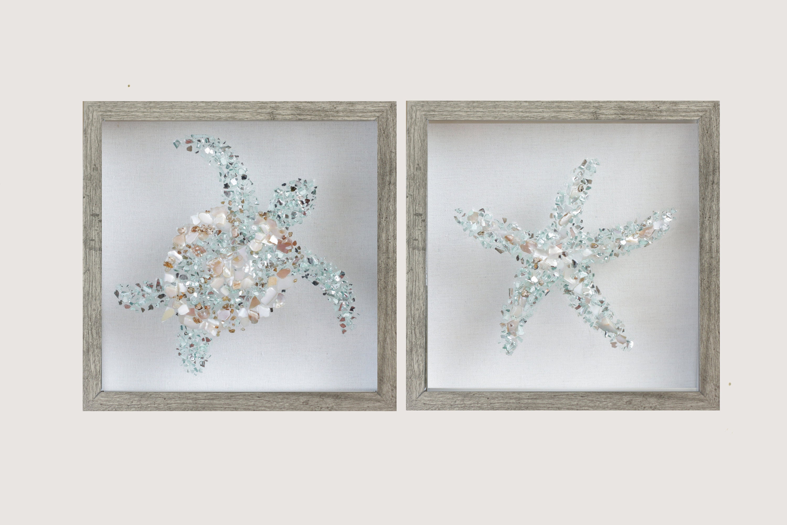 宝物♡Sea glass art Sea Glass Art - Rainbow Fish - Seaglass & Pebble Picture