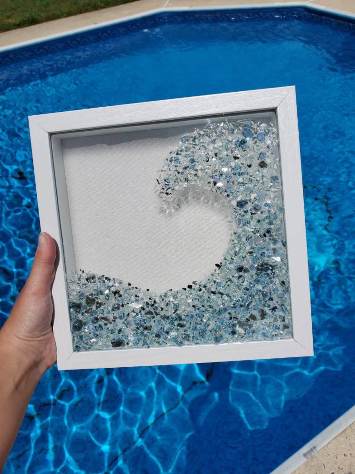 Sea glass art resin art beach decor epoxy art ocean wall Etsy