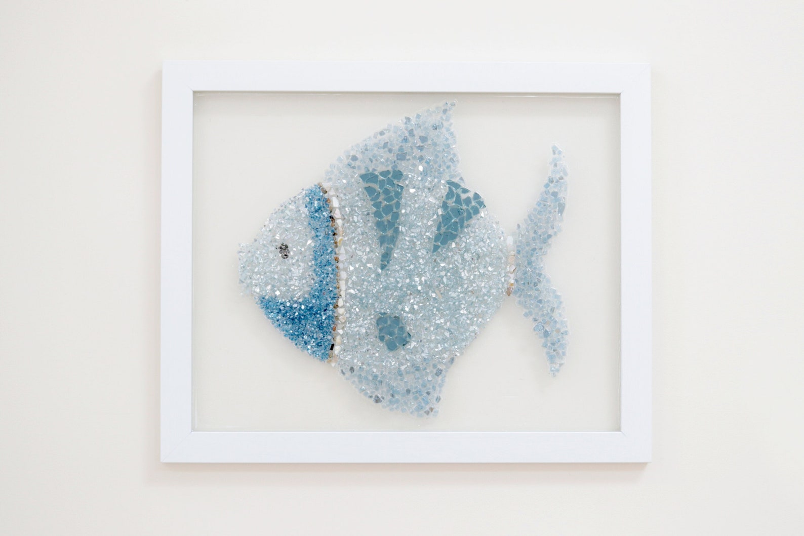 Sea Glass Art Fish Wall Art Resin Art Seaglass Art Glass Etsy